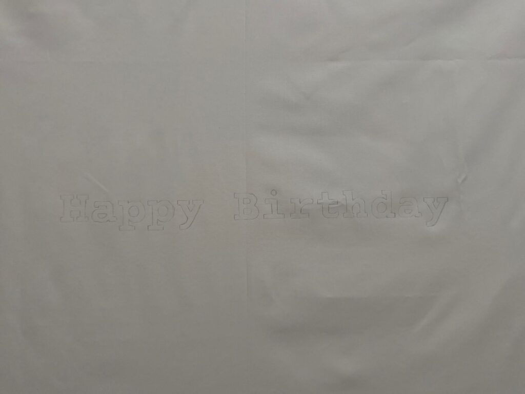 Outline of the hand-painted linen sign