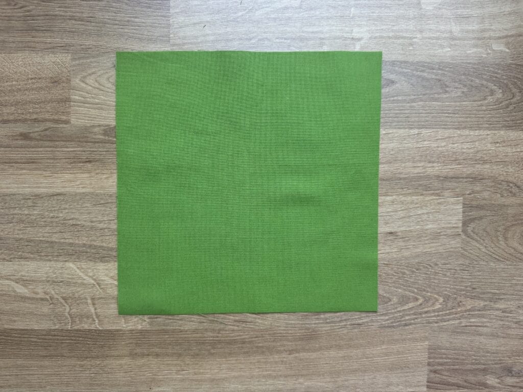 9 in by 9 in fabric square